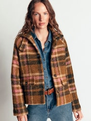 Boden Green Short Funnel Neck Wool Coat - Image 5 of 7