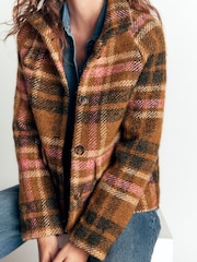 Boden Green Short Funnel Neck Wool Coat - Image 6 of 7