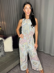 AX Paris Multi Printed Sleeveless Knot Front Jumpsuit - Image 3 of 4