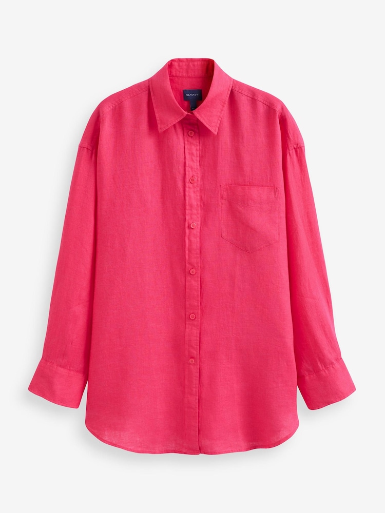 GANT Pink Oversized Linen Shirt - Image 1 of 1