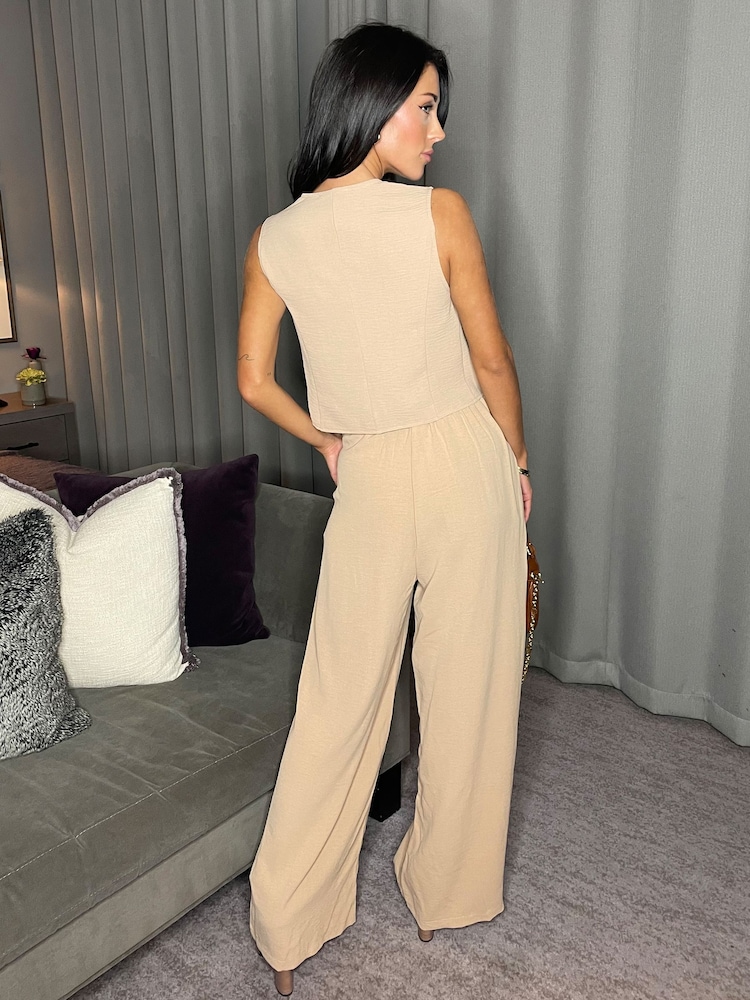 AX Paris Linen Style Wide Leg Trousers - Image 2 of 3