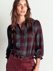 Boden Red Violet Cotton Top - Image 5 of 6