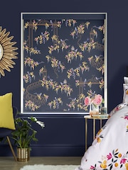 Sara Miller Navy Blue Birds & Gate Made to Measure Roller Blinds - Image 2 of 6