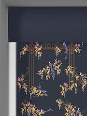 Sara Miller Navy Blue Birds & Gate Made to Measure Roller Blinds - Image 4 of 6