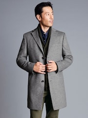 Charles Tyrwhitt Grey Pure Wool Overcoat - Image 1 of 6