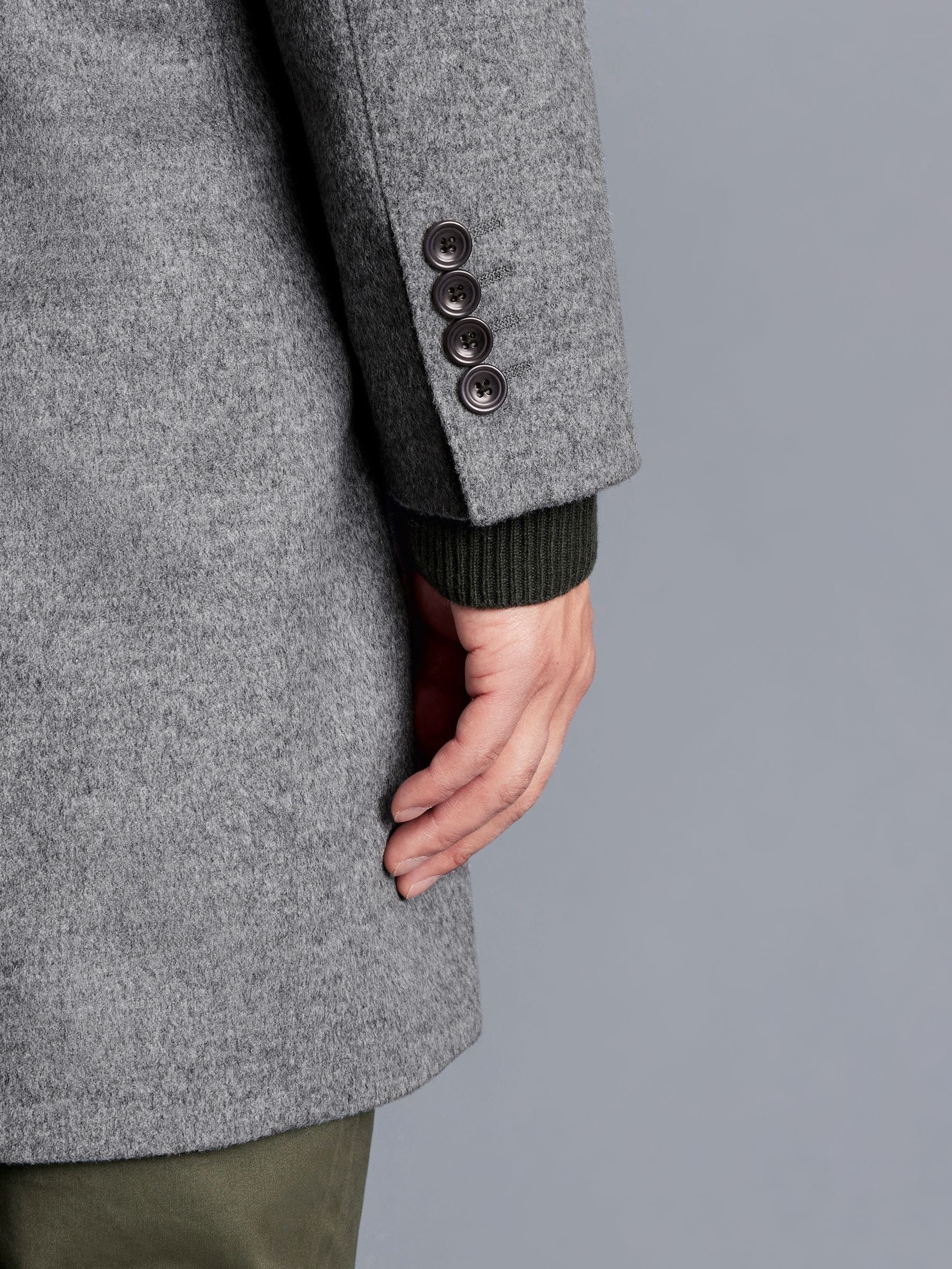 ◆GLOWNY◆ G WOOL COAT LONG GRAY GC24WTCT002GR G WOOL COAT - LONG (GRAY) - GLOWNY