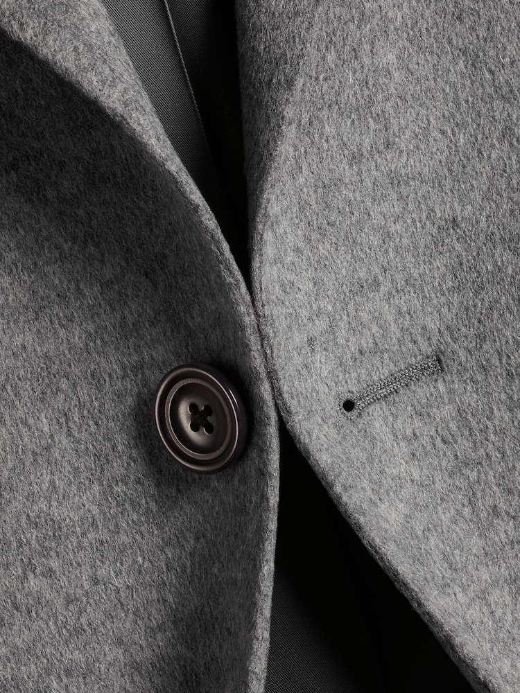 Charles Tyrwhitt Grey Pure Wool Overcoat - Image 6 of 6
