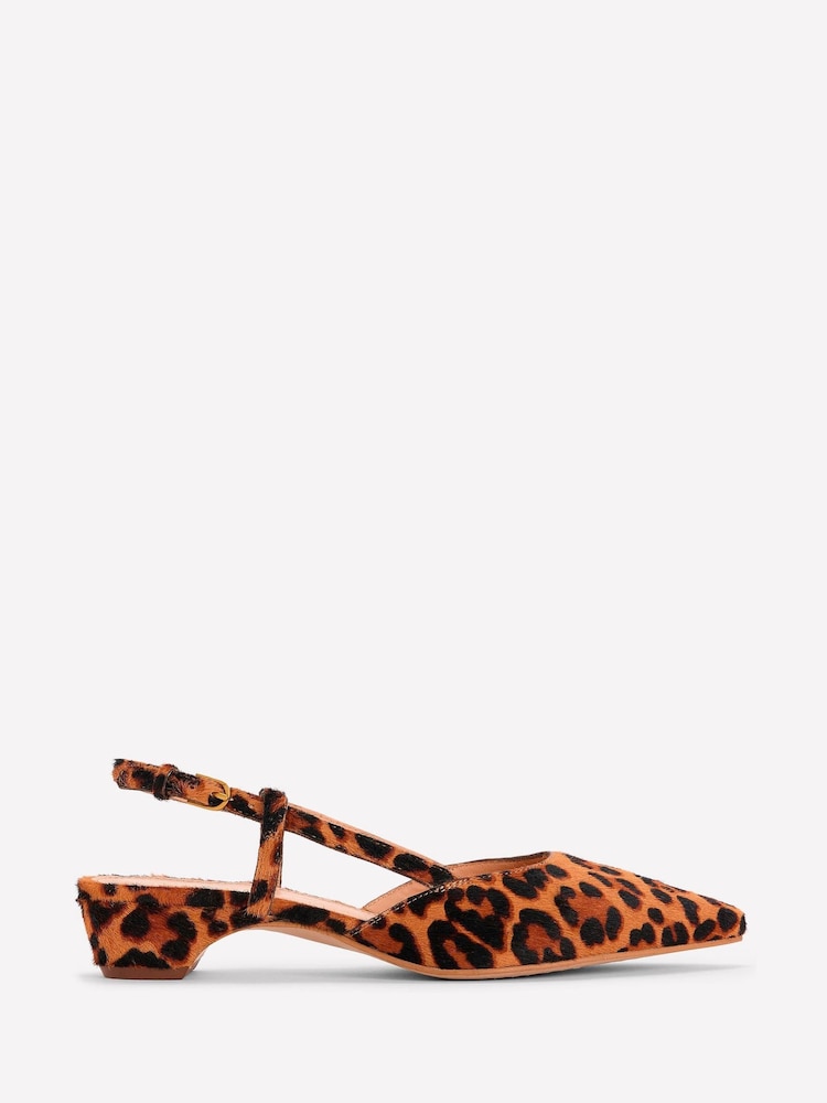 Boden Leopard Print Mini Block Sling Back Shoes - Image 2 of 5 Boden Leopard Print Mini Block Sling Back Shoes - Image 2 of 5