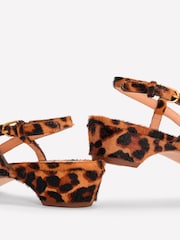Boden Leopard Print Mini Block Sling Back Shoes - Image 4 of 5