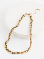 Gold Tone Plaited Collar Necklace - Image 3 of 4