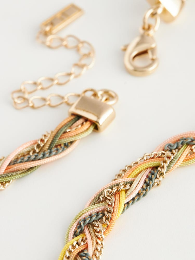 Gold Tone Plaited Collar Necklace - Image 4 of 4