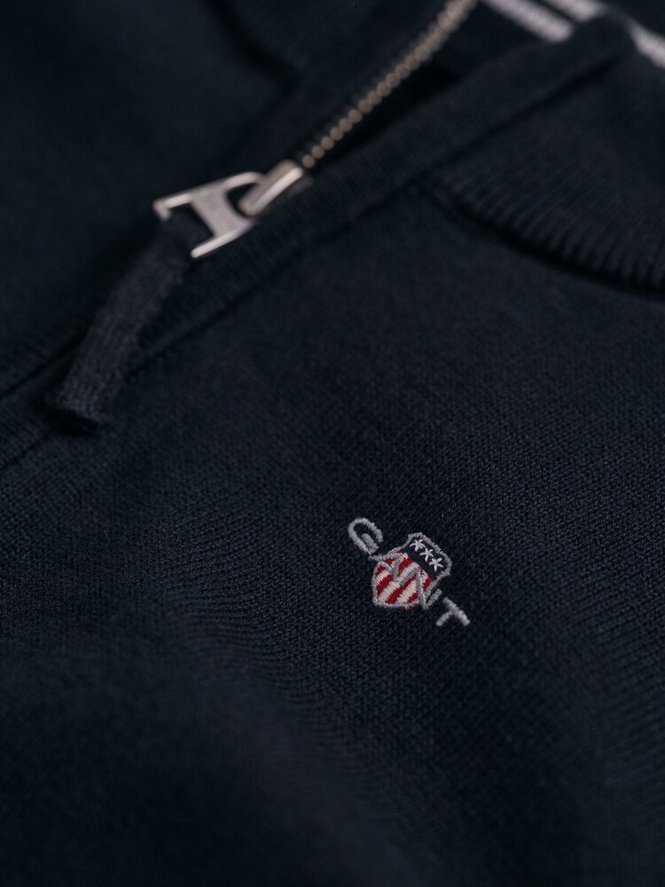 GANT Blue Shield 100% Cotton Half Zip Jumper - Image 6 of 6