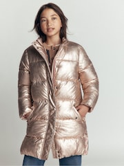 Boden Gold Longline Padded Coat - Image 1 of 8