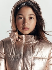 Boden Gold Longline Padded Coat - Image 2 of 8