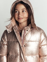 Boden Gold Longline Padded Coat - Image 3 of 8