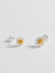 Estella Bartlett Silver Mini Wildflower Earrings - Image 3 of 5