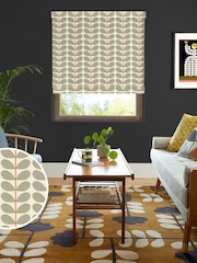 Orla Kiely Grey 100% Cotton Two Colour Stem Made To Measure Roman Blind - Image 1 of 6