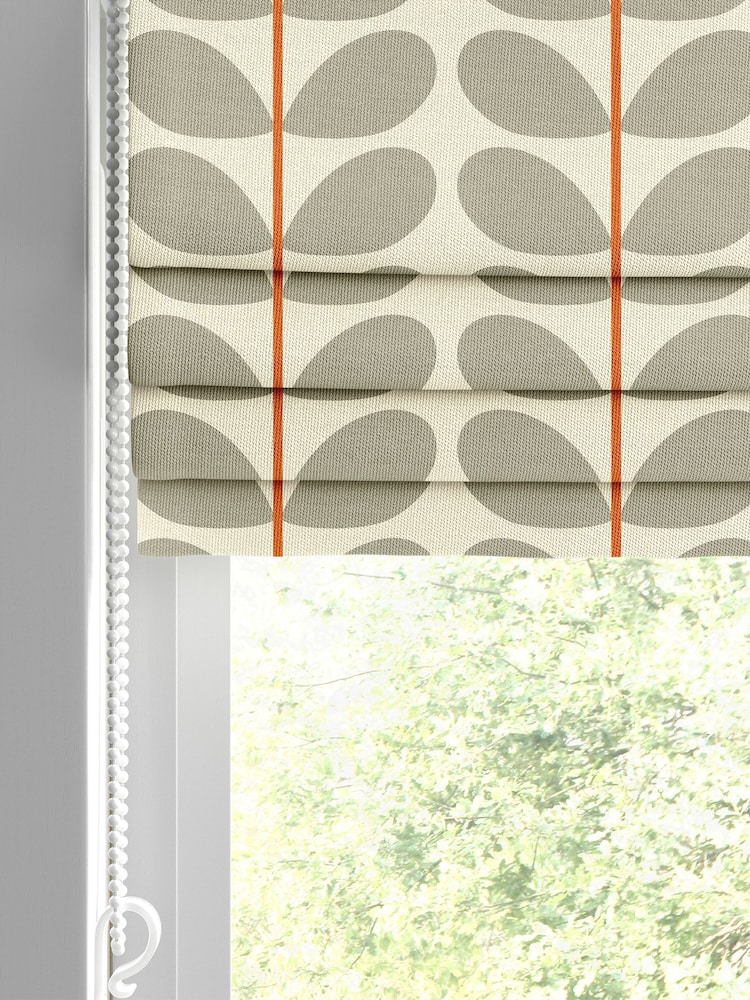 Orla Kiely Grey 100% Cotton Two Colour Stem Made To Measure Roman Blind - Image 2 of 6