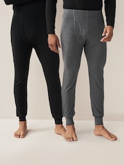 Black/Grey 2 Pack Lightweight Thermal Long Johns - Image 1 of 10