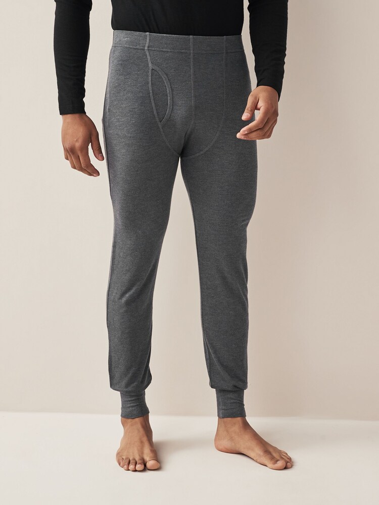 Black/Grey 2 Pack Lightweight Thermal Long Johns - Image 2 of 10