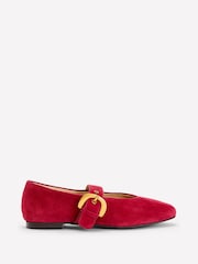 Boden Red Kylie Flat Buckle Mary Janes Shoes - Image 3 of 5