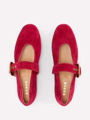 Boden Red Kylie Flat Buckle Mary Janes Shoes - Image 5 of 5