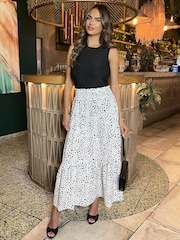 Weiß - AX Paris Bedruckter Maxirock mit geraffter Taille - Bild 4 von 4