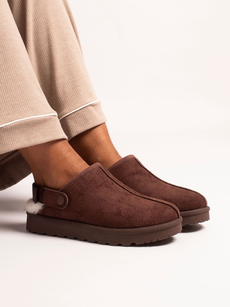Lunar Brown Odessa Dark Brown Slipper (Adjustable Strap) - Image 1 of 5 Lunar Brown Odessa Dark Brown Slipper (Adjustable Strap) - Image 1 of 5