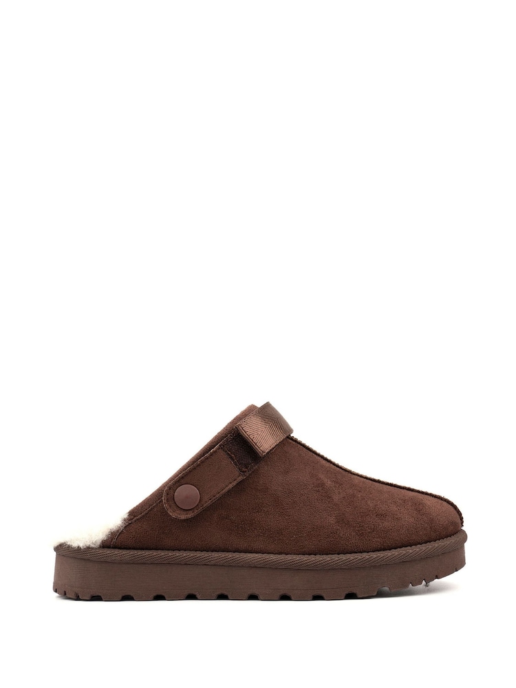 Lunar Brown Odessa Dark Brown Slipper (Adjustable Strap) - Image 2 of 5 Lunar Brown Odessa Dark Brown Slipper (Adjustable Strap) - Image 2 of 5