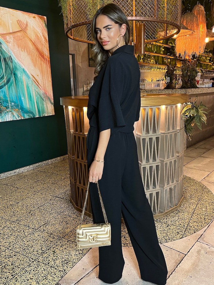 AX Paris V-Neck Collar Tie Front Blouse - Image 2 of 4