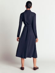 Boden Blue Kate Pleated Shirt Dress - Image 3 of 6