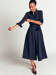 Boden Blue Kate Pleated Shirt Dress - Image 4 of 6
