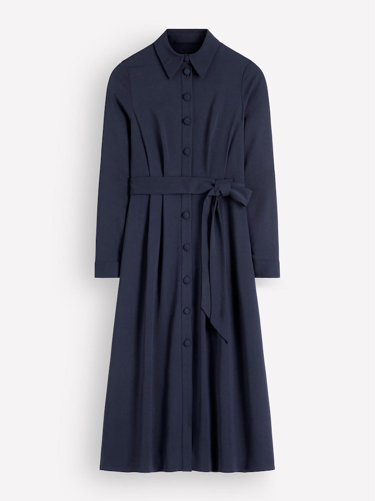 Boden Blue Kate Pleated Shirt Dress - Image 6 of 6 Boden Blue Kate Pleated Shirt Dress - Image 6 of 6