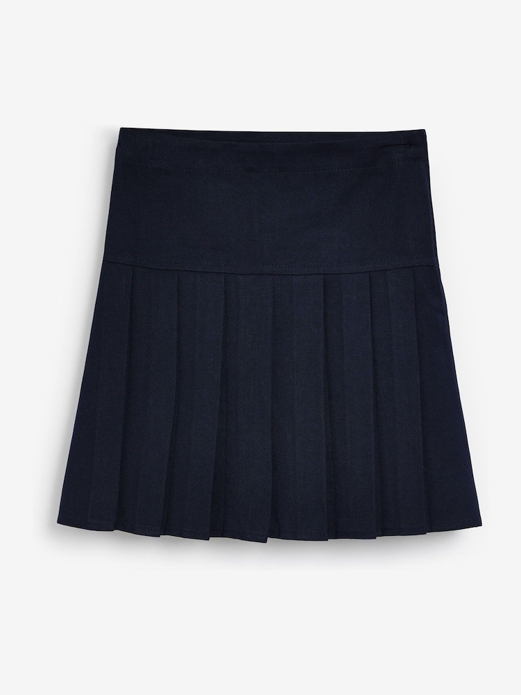 Navy Blue Longer Length Regular Waist Pleated School Skirts 2 Pack (3-16yrs) - Image 2 of 5
