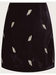 Monsoon Faye Embellished Velvet Black Skirt - Image 1 of 5