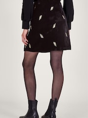 Monsoon Faye Embellished Velvet Black Skirt - Image 2 of 5