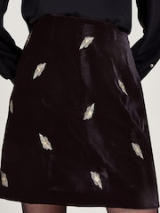 Monsoon Faye Embellished Velvet Black Skirt - Image 4 of 5