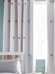 Multi Pom Pom Eyelet Blackout Curtains - Image 1 of 5