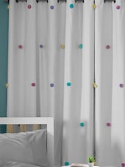 Multi Pom Pom Eyelet Blackout Curtains - Image 3 of 5
