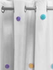 Multi Pom Pom Eyelet Blackout Curtains - Image 4 of 5