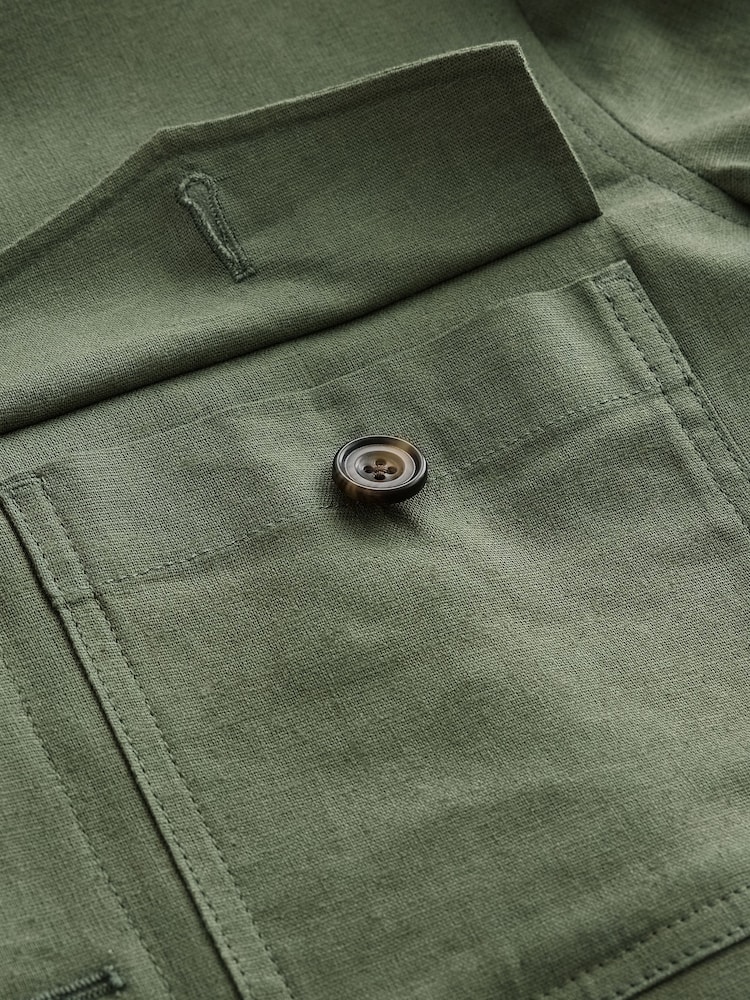 vert - Veste camionneur en lin Blend - Image 10 de 10