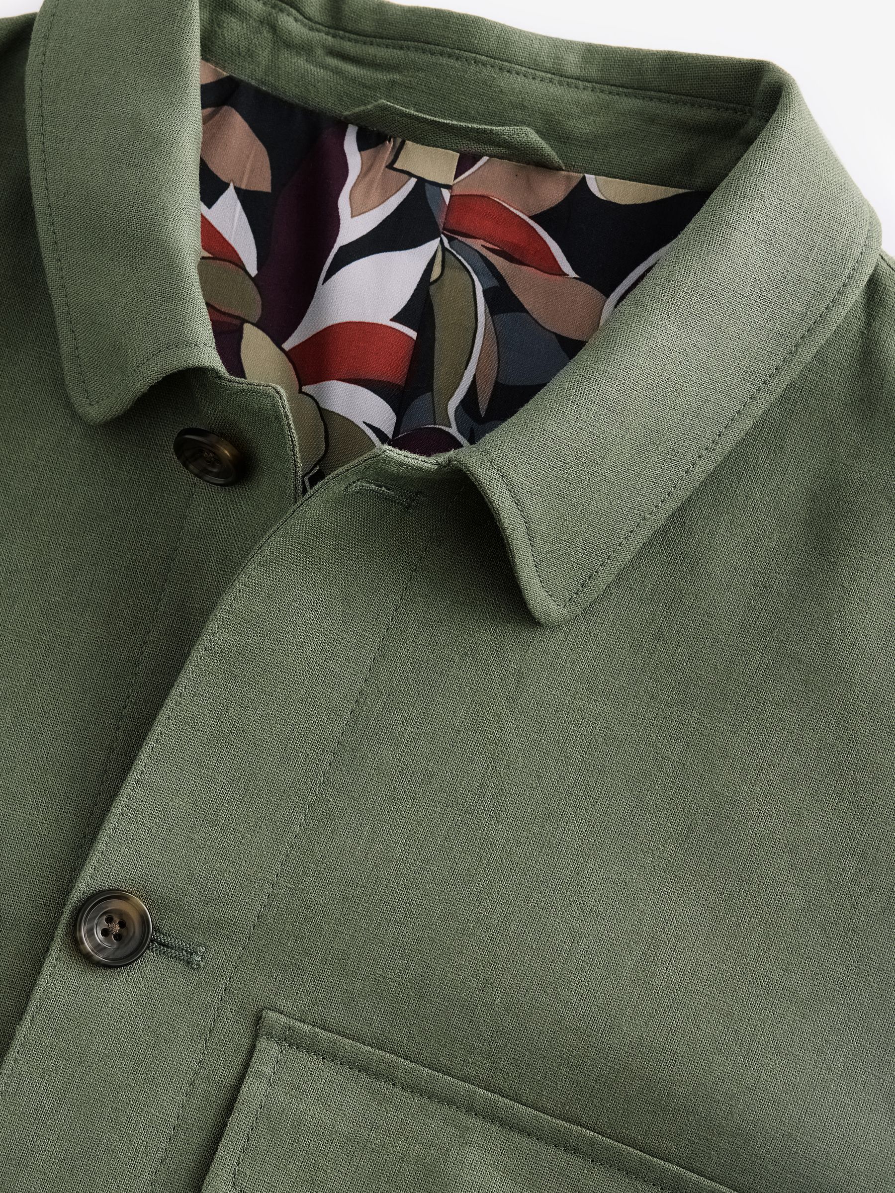 Buy Sage Green Linen Blend Trucker Jacket from Next Luxembourg