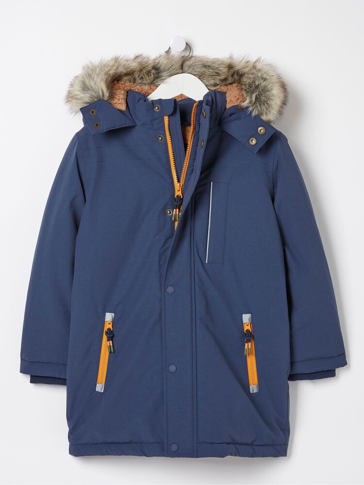 FatFace Blue Waterproof Coat - Image 4 of 4