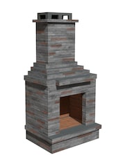 Callow Grey Stone Outdoor Wood Burning Fireplace - Image 4 of 4