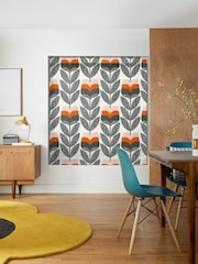 Orla Kiely Orange 100% Cotton Bud Made To Measure Roman Blind - Image 5 of 6