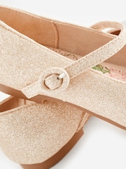 Champagne Gold Glitter Wide Fit (G) Mary Jane Square toe Occasion Shoes - Image 4 of 5