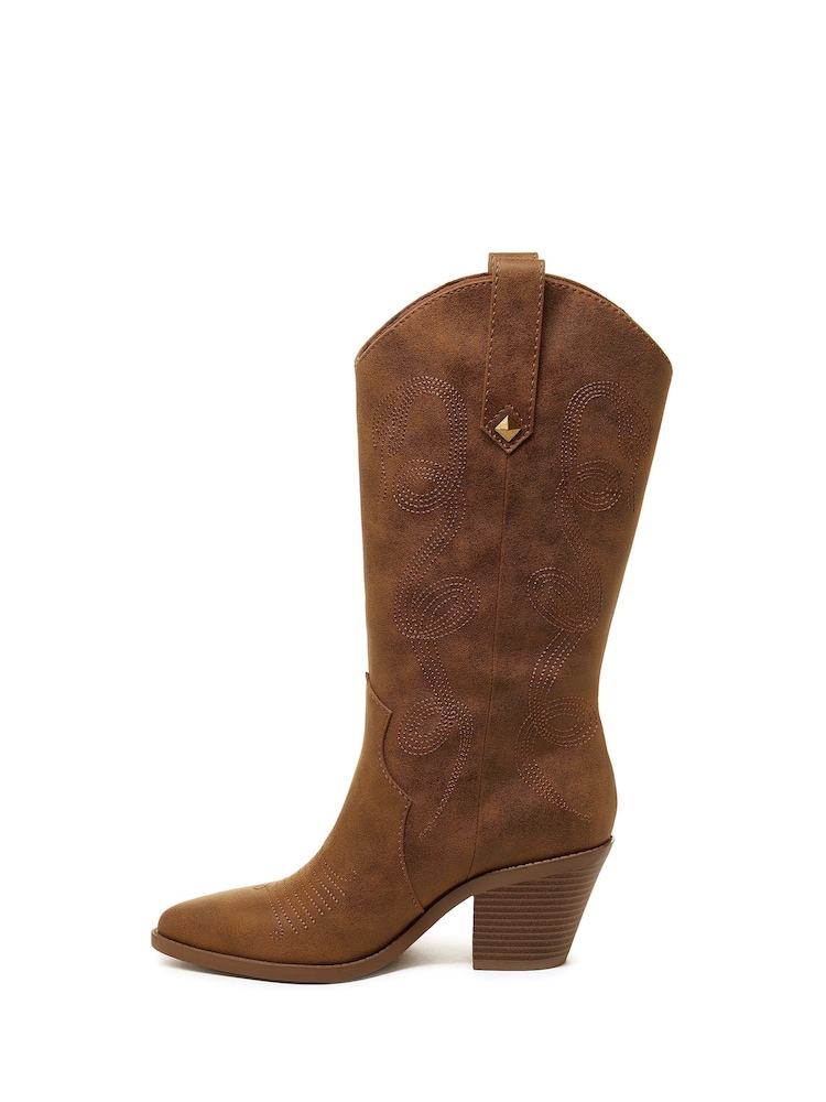 Rocket Dog Feria Roadie Fabric Brown Western Boots - Image 2 of 7