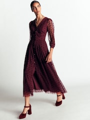 Boden Pleated Tulle Midi Dress - Imaginea 1 din 5