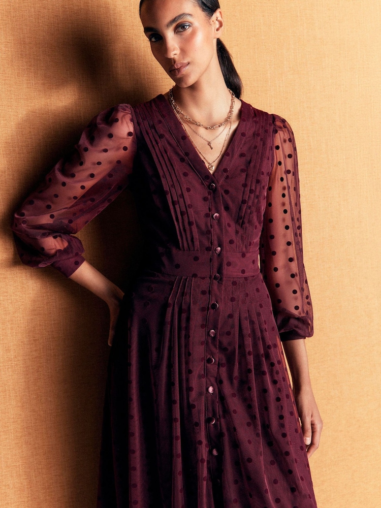 Buy Boden Purple Pleated Tulle Midi Dress from Next USA