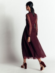Boden Pleated Tulle Midi Dress - Imaginea 4 din 5